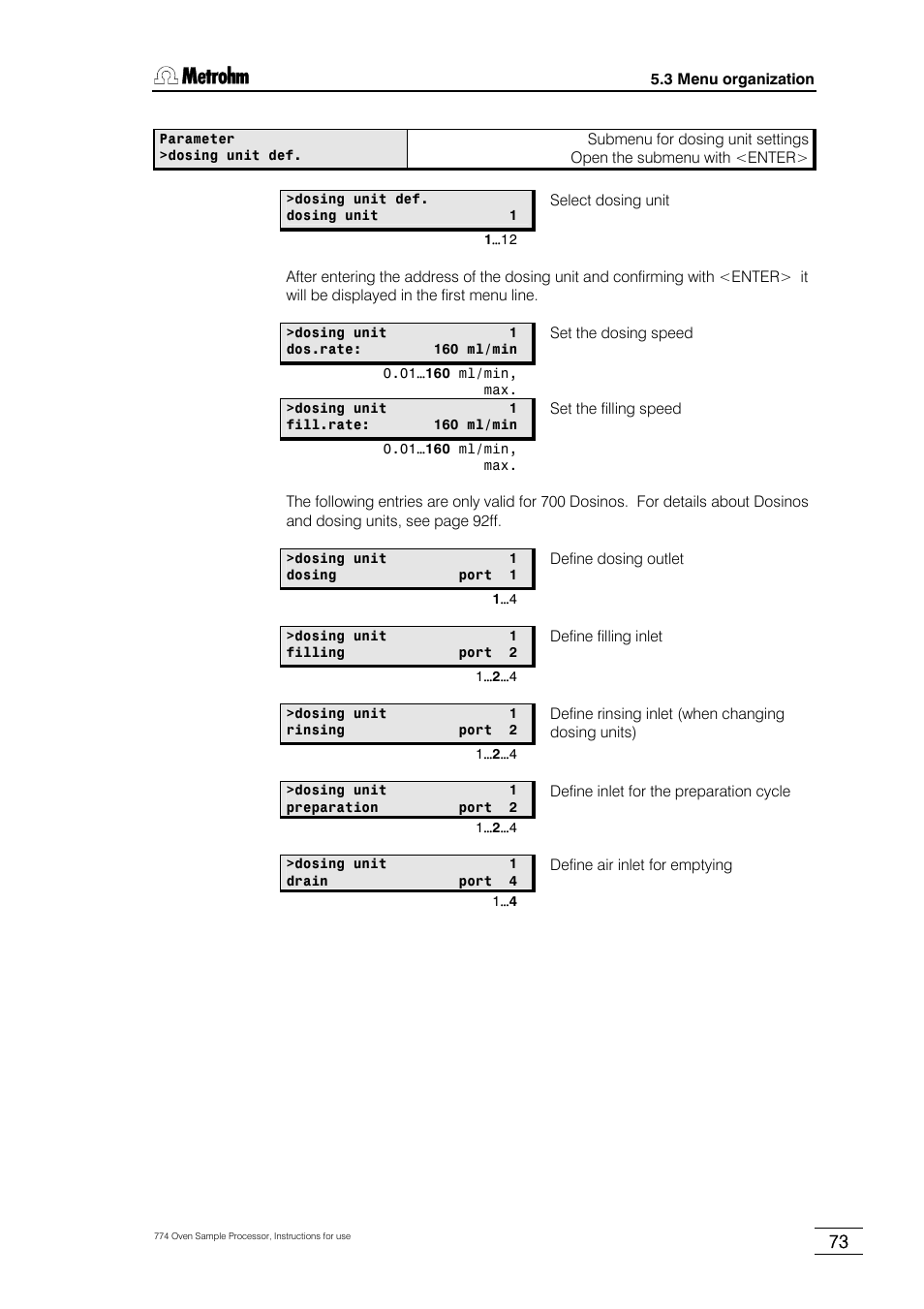 Metrohm 774 Oven Sample Processor User Manual | Page 79 / 168
