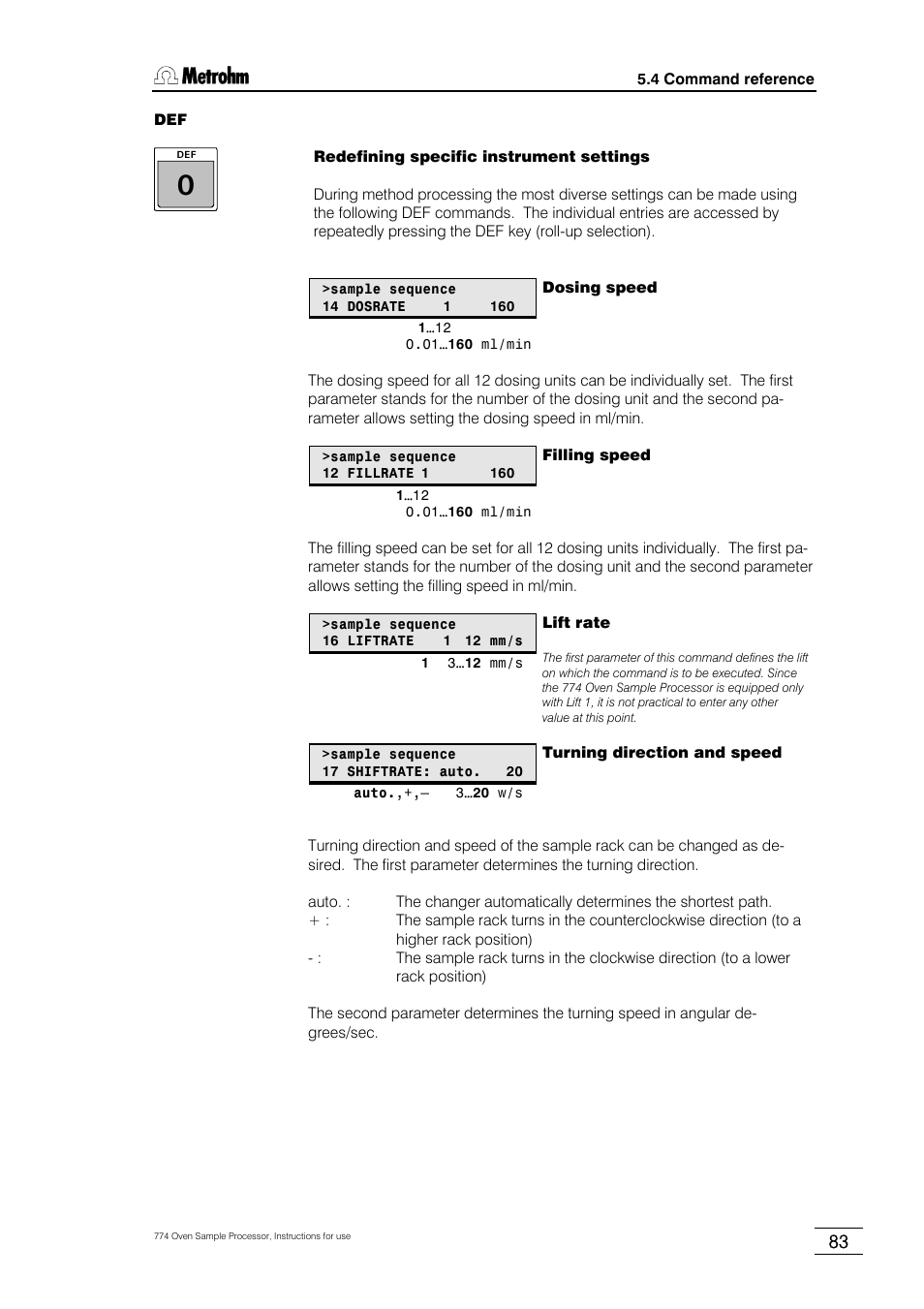 Metrohm 774 Oven Sample Processor User Manual | Page 89 / 168