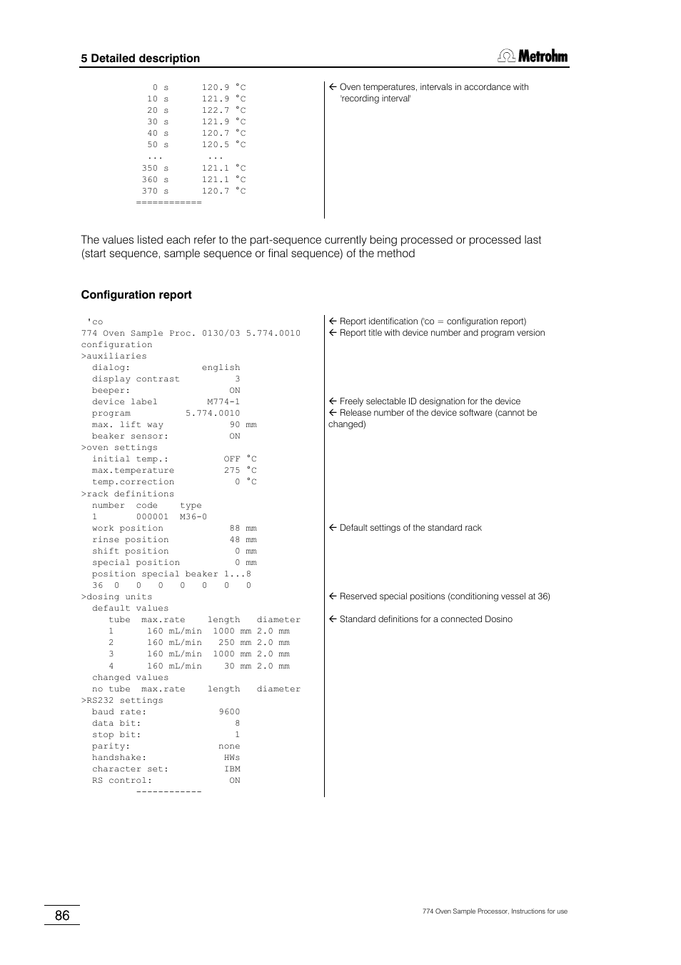 Metrohm 774 Oven Sample Processor User Manual | Page 92 / 168