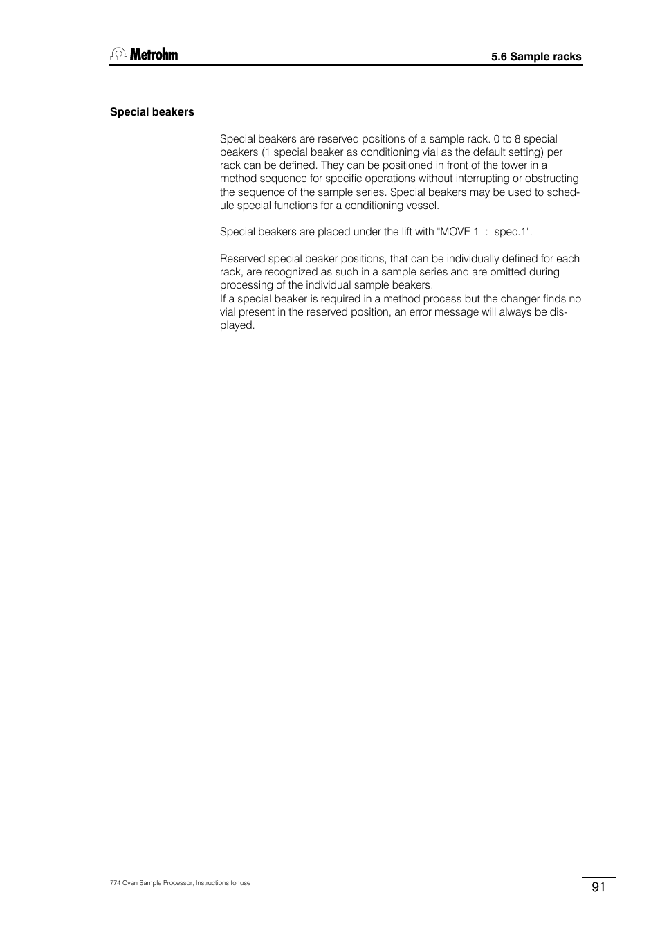 Metrohm 774 Oven Sample Processor User Manual | Page 97 / 168