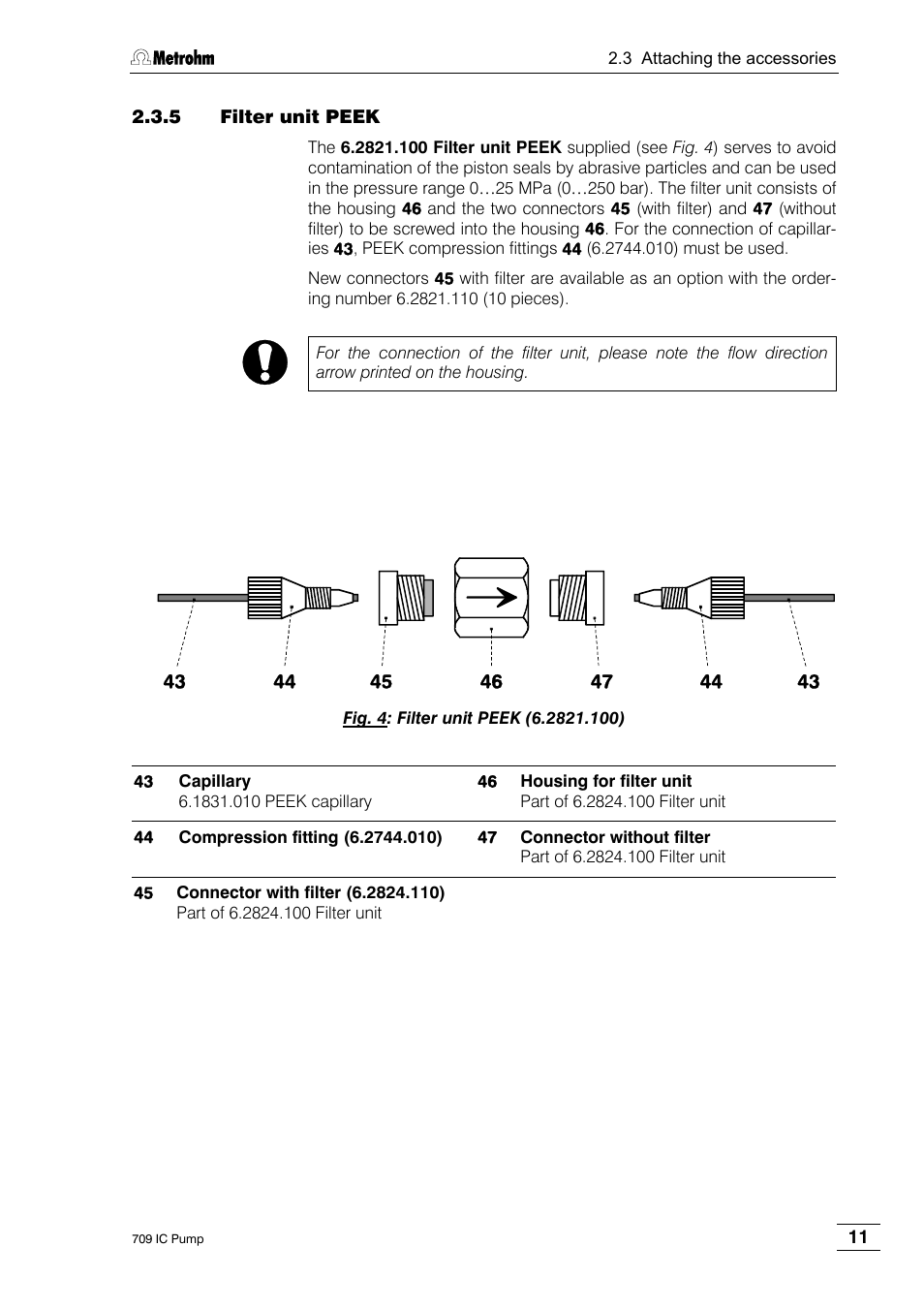 5 filter unit peek | Metrohm 709 IC Pump User Manual | Page 19 / 70