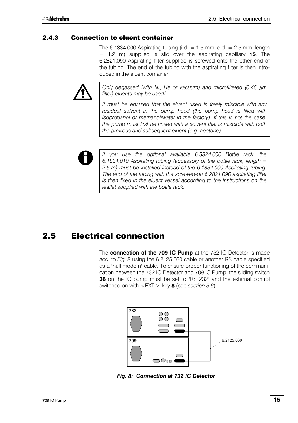 3 connection to eluent container, 5 electrical connection | Metrohm 709 IC Pump User Manual | Page 23 / 70