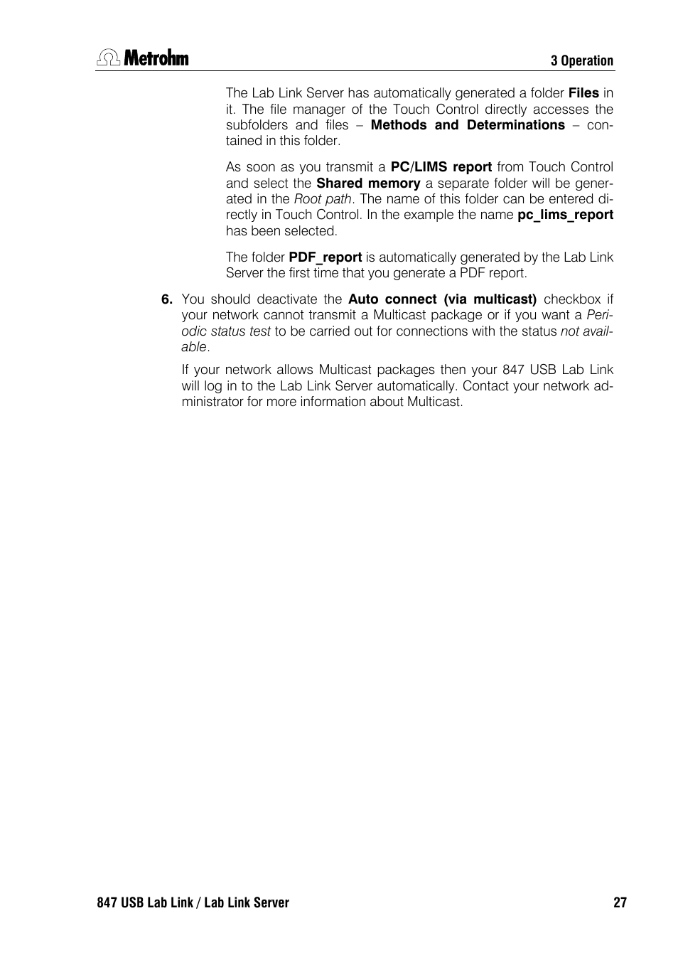 Metrohm 847 Lab Link User Manual | Page 31 / 48