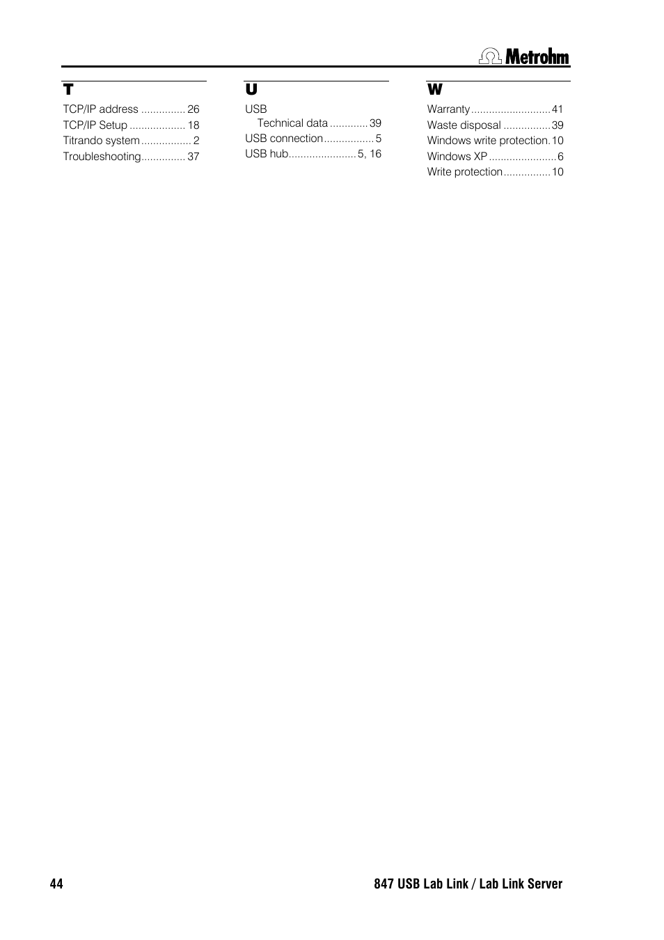 Metrohm 847 Lab Link User Manual | Page 48 / 48