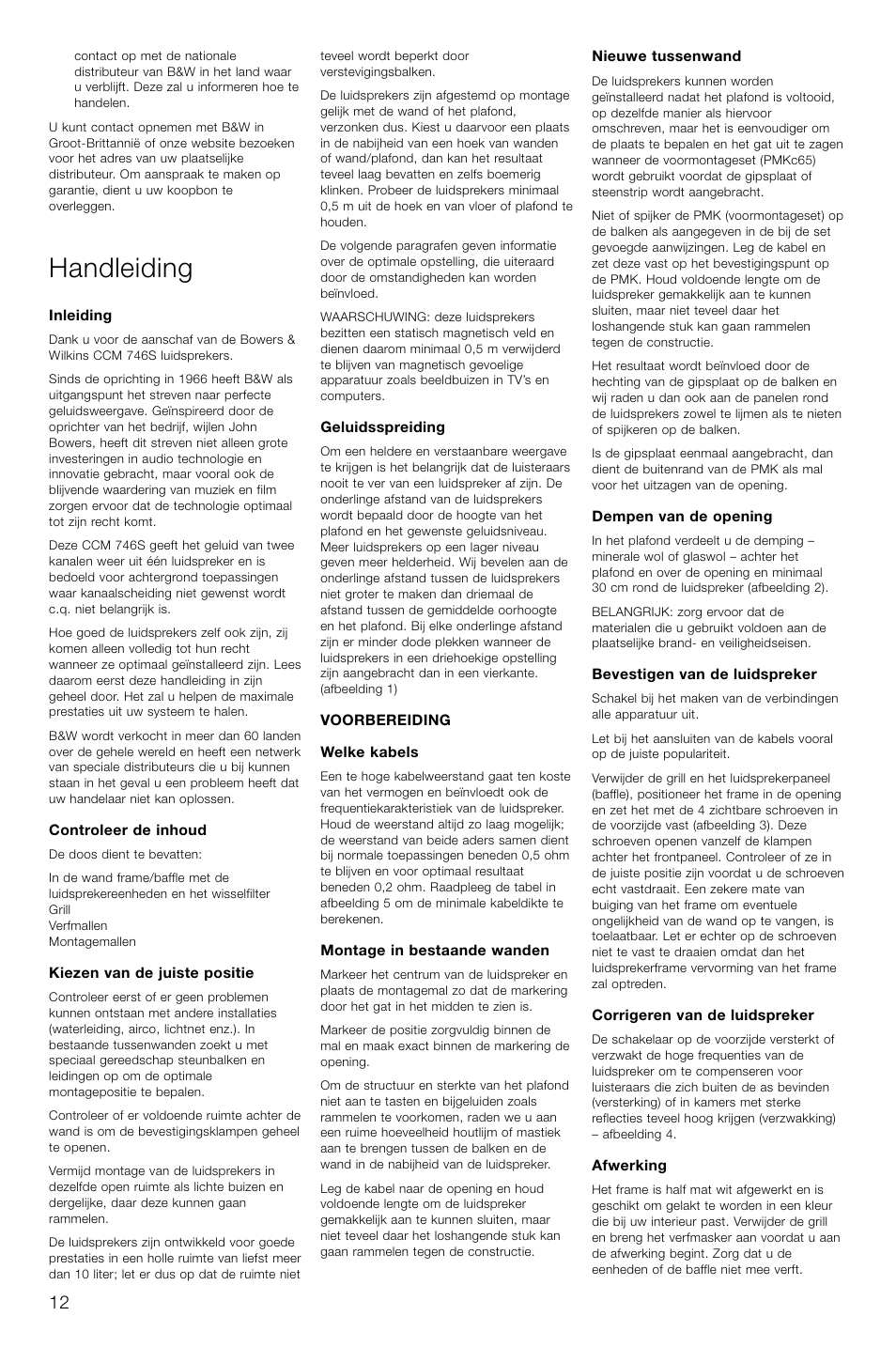 Handleiding | Bowers & Wilkins CCM746S User Manual | Page 15 / 29