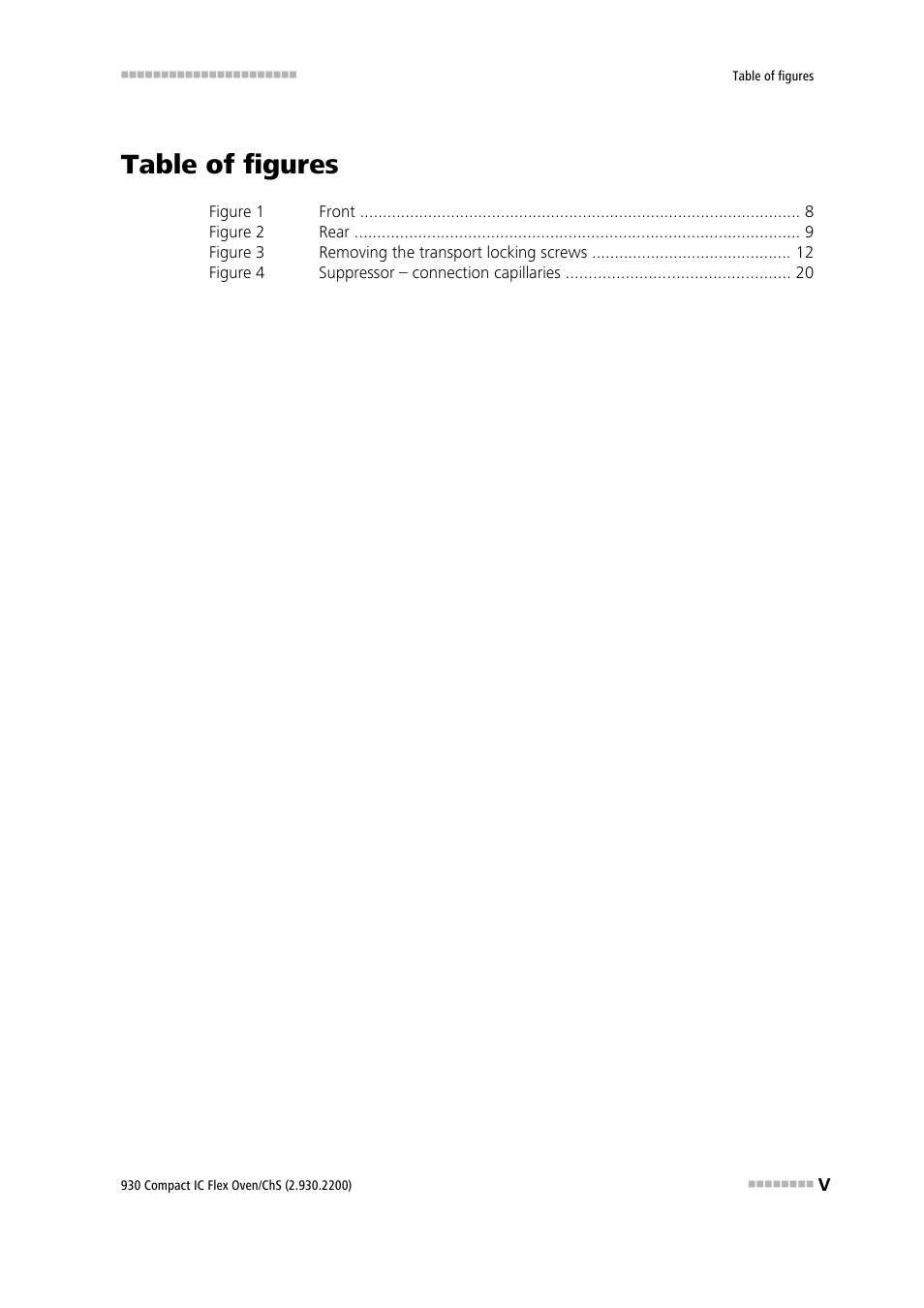 Table of figures | Metrohm 930 Compact IC Flex Oven/ChS User Manual | Page 7 / 45
