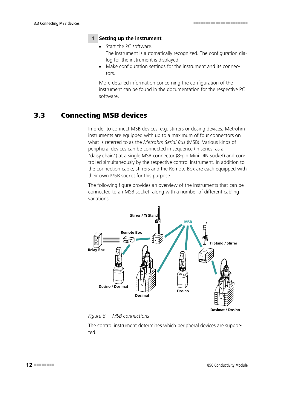 3 connecting msb devices, Connecting msb devices, Figure 6 | Msb connections | Metrohm 856 Conductivity Module User Manual | Page 20 / 46