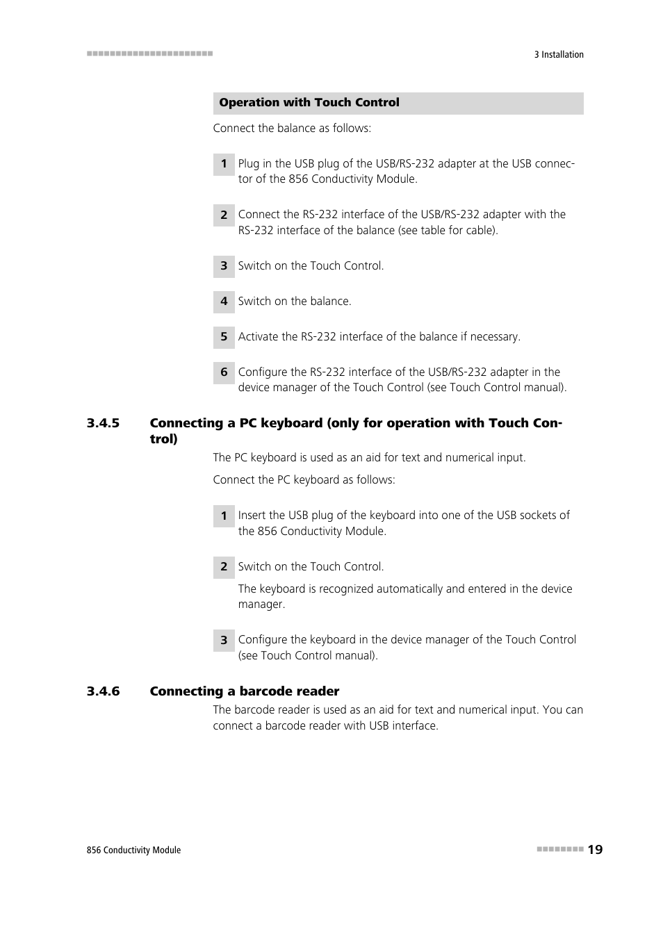 6 connecting a barcode reader, Connecting a barcode reader | Metrohm 856 Conductivity Module User Manual | Page 27 / 46