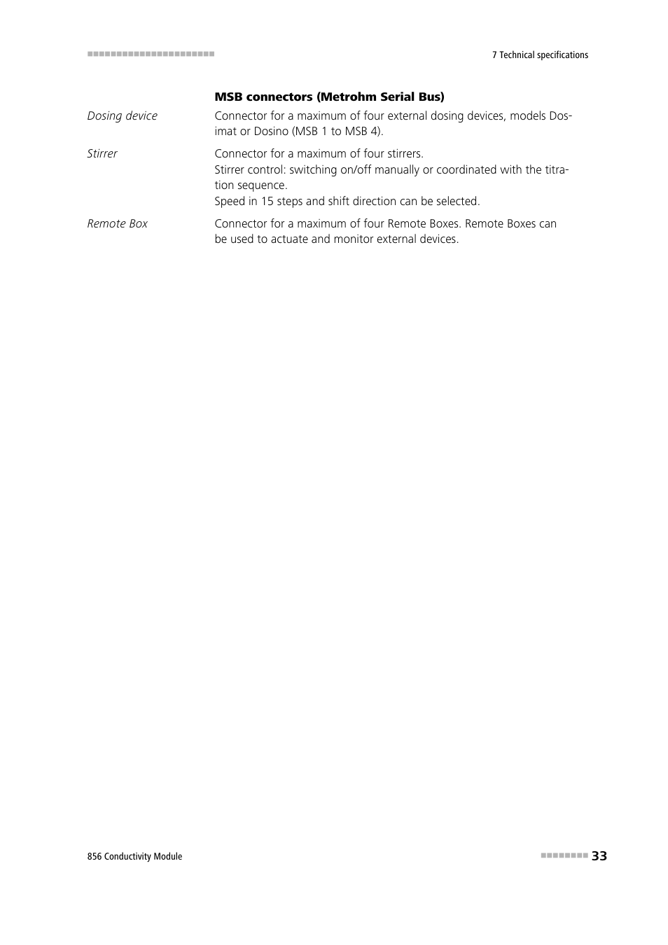 Metrohm 856 Conductivity Module User Manual | Page 41 / 46