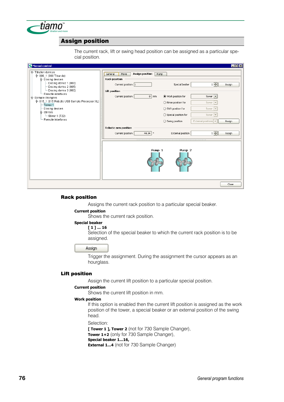 Assign position | Metrohm tiamo 1.3 Manual User Manual | Page 102 / 893