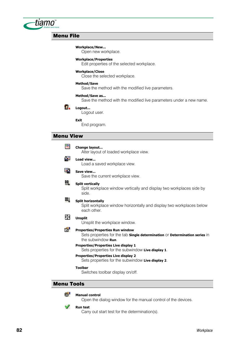 Menu file, Menu view, Menu tools | Metrohm tiamo 1.3 Manual User Manual | Page 108 / 893