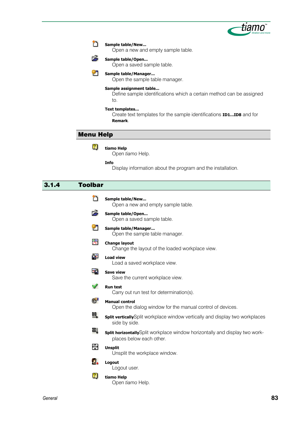 Menu help, 4 toolbar | Metrohm tiamo 1.3 Manual User Manual | Page 109 / 893