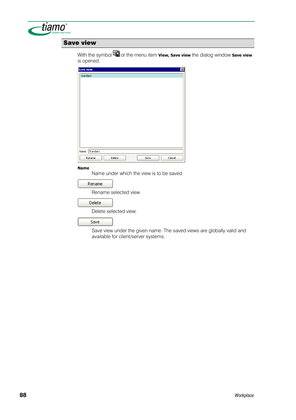 Save view | Metrohm tiamo 1.3 Manual User Manual | Page 114 / 893