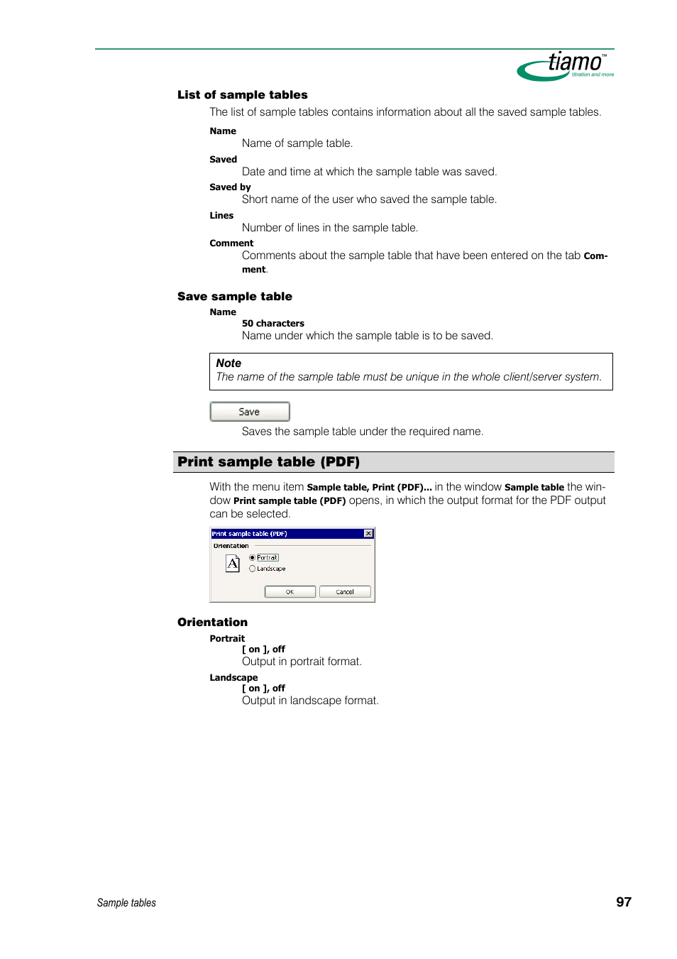 Print sample table (pdf) | Metrohm tiamo 1.3 Manual User Manual | Page 123 / 893