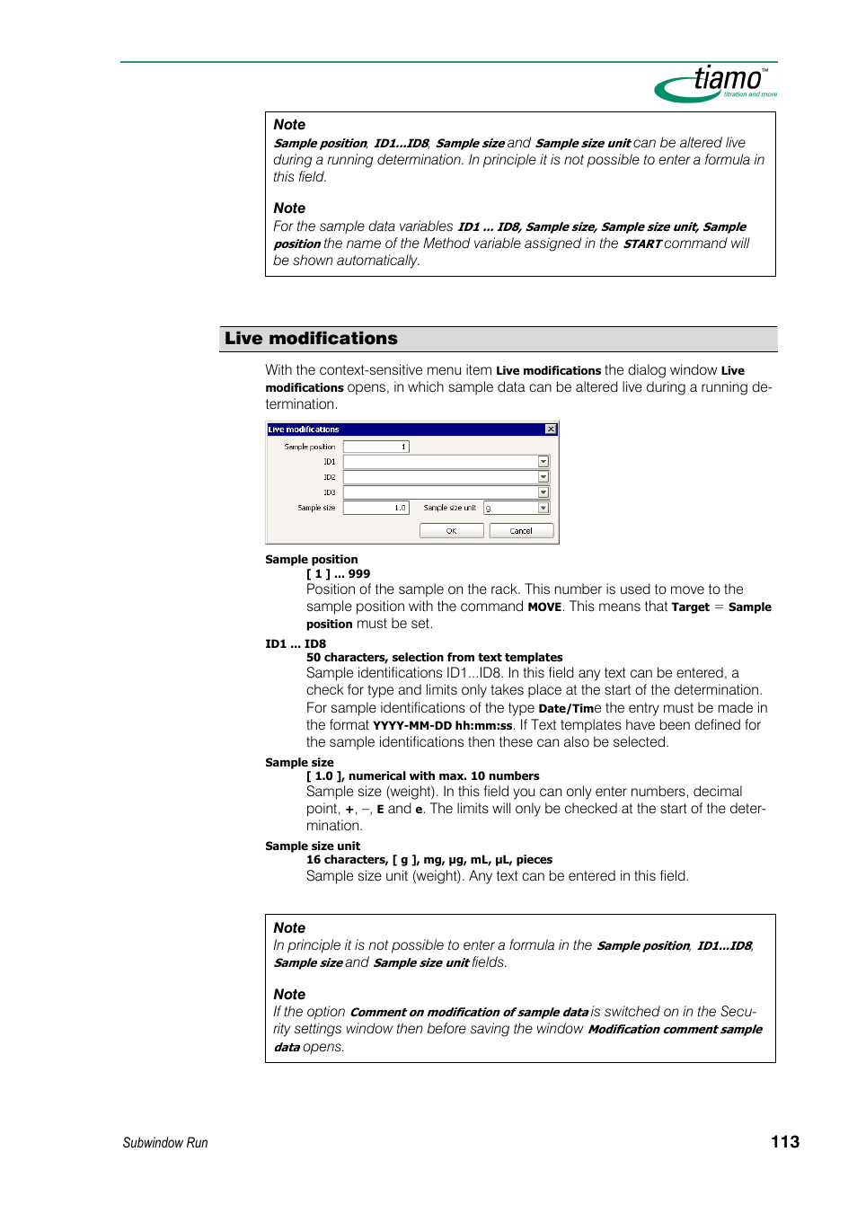 Live modifications | Metrohm tiamo 1.3 Manual User Manual | Page 139 / 893