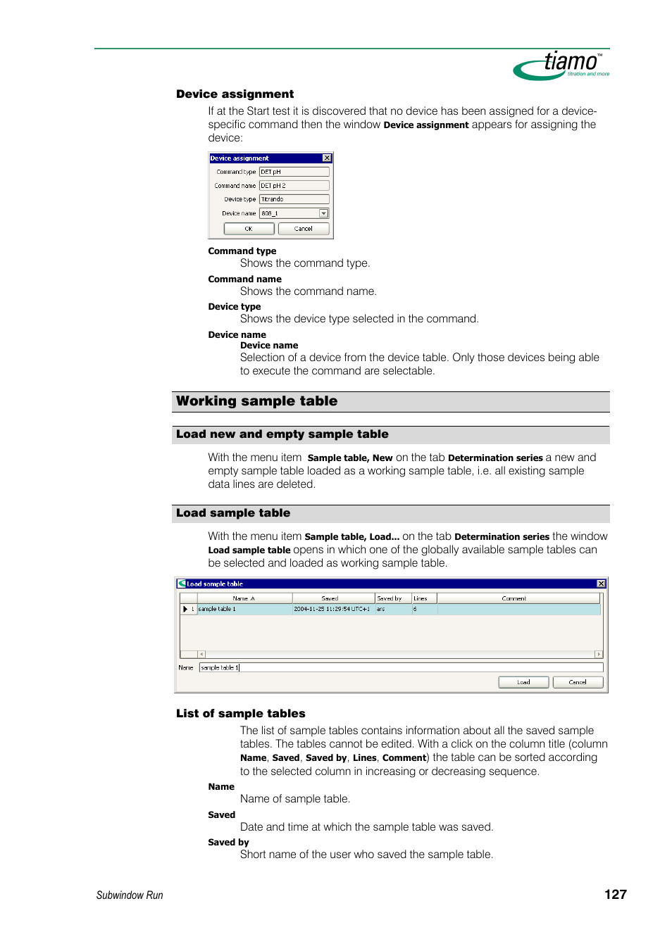 Working sample table | Metrohm tiamo 1.3 Manual User Manual | Page 153 / 893