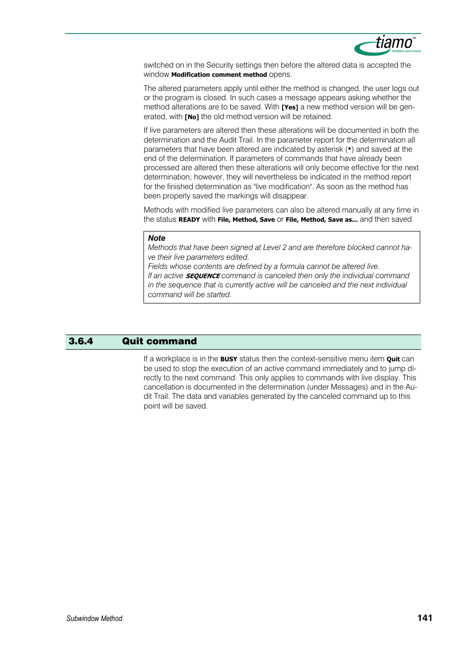 4 quit command | Metrohm tiamo 1.3 Manual User Manual | Page 167 / 893
