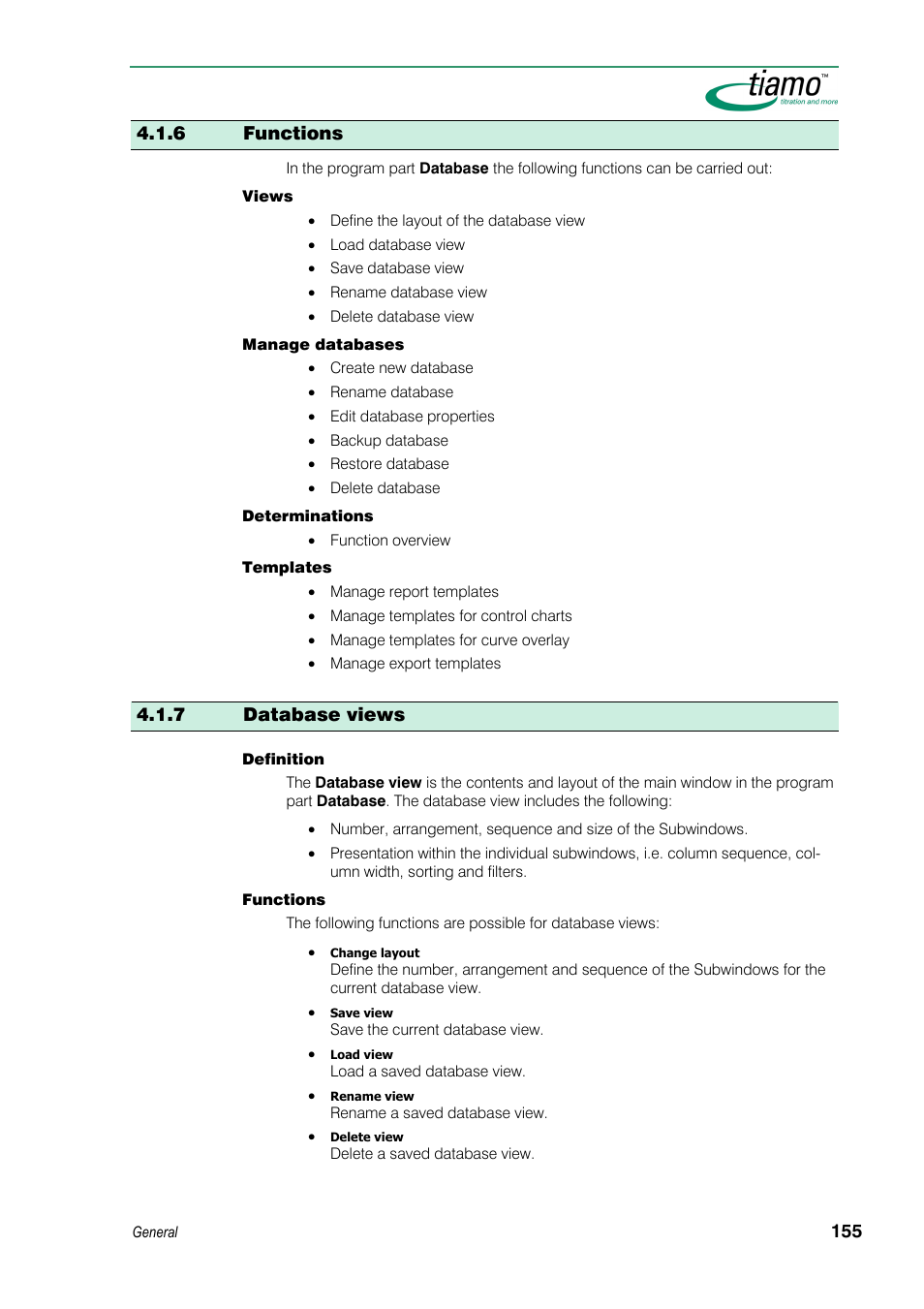 6 functions, 7 database views | Metrohm tiamo 1.3 Manual User Manual | Page 181 / 893