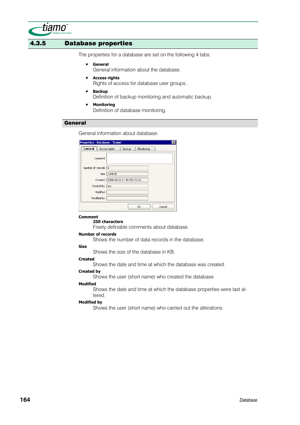 5 database properties | Metrohm tiamo 1.3 Manual User Manual | Page 190 / 893