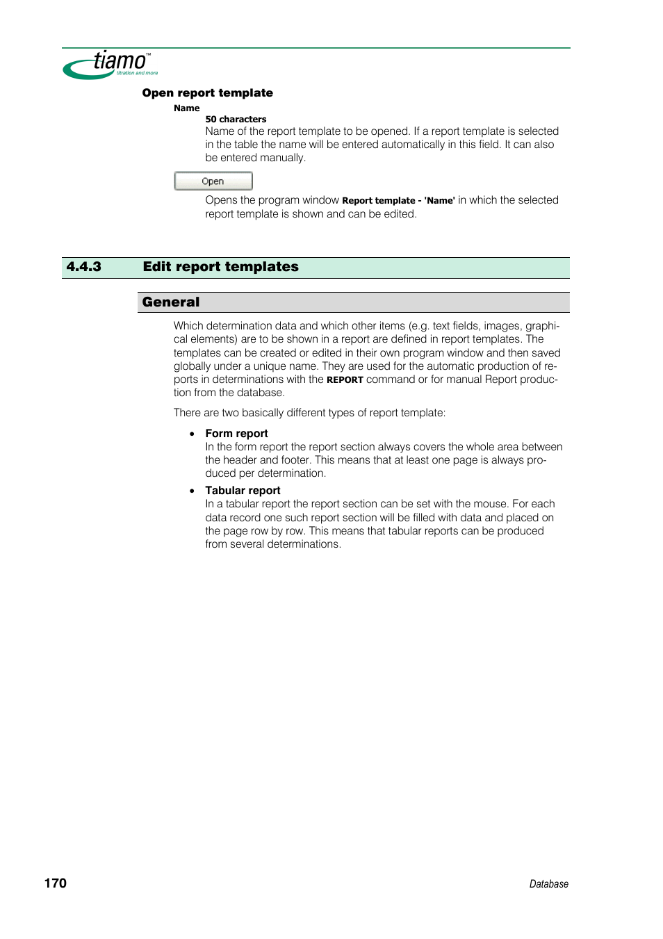 3 edit report templates, General | Metrohm tiamo 1.3 Manual User Manual | Page 196 / 893