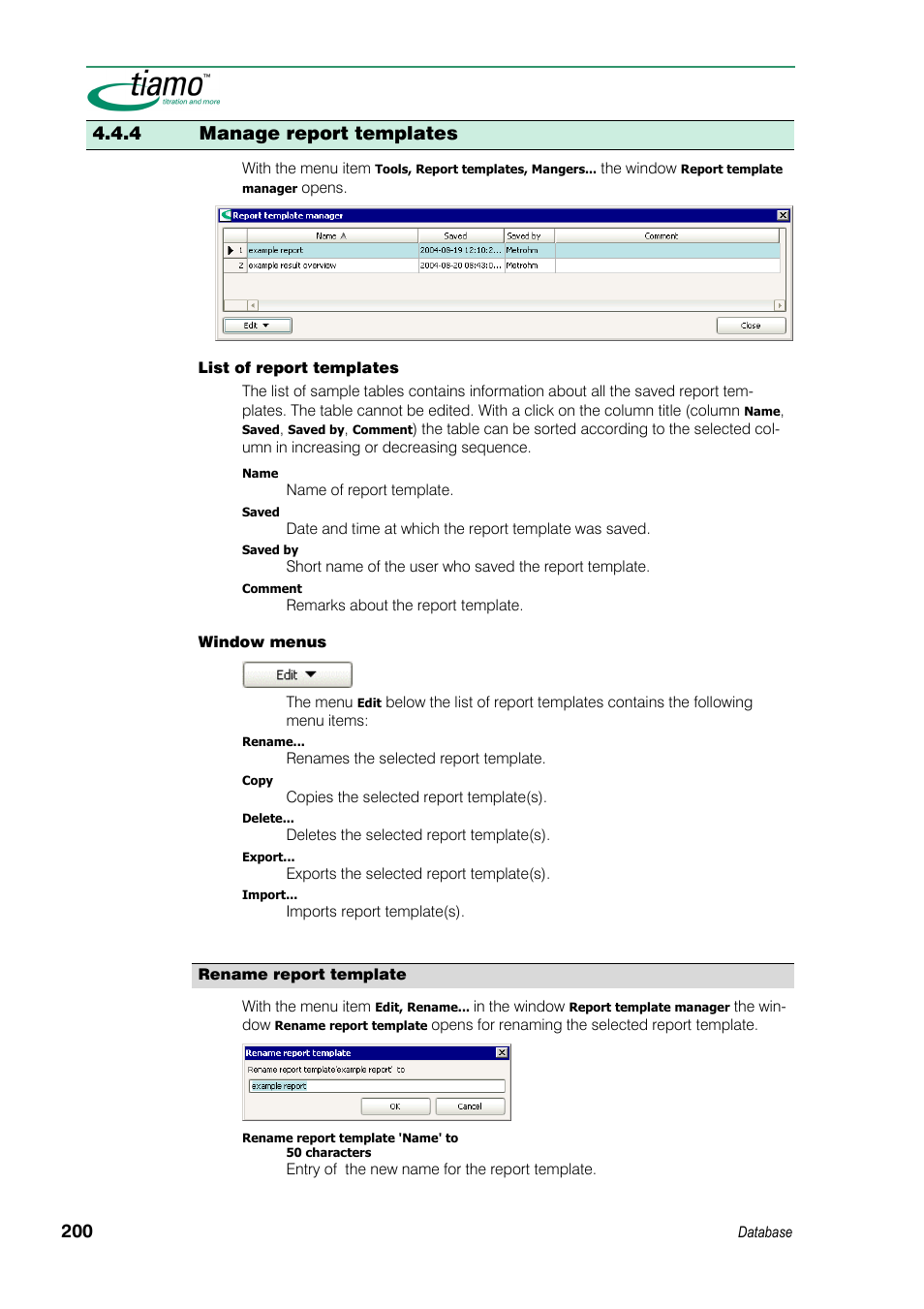 4 manage report templates | Metrohm tiamo 1.3 Manual User Manual | Page 226 / 893