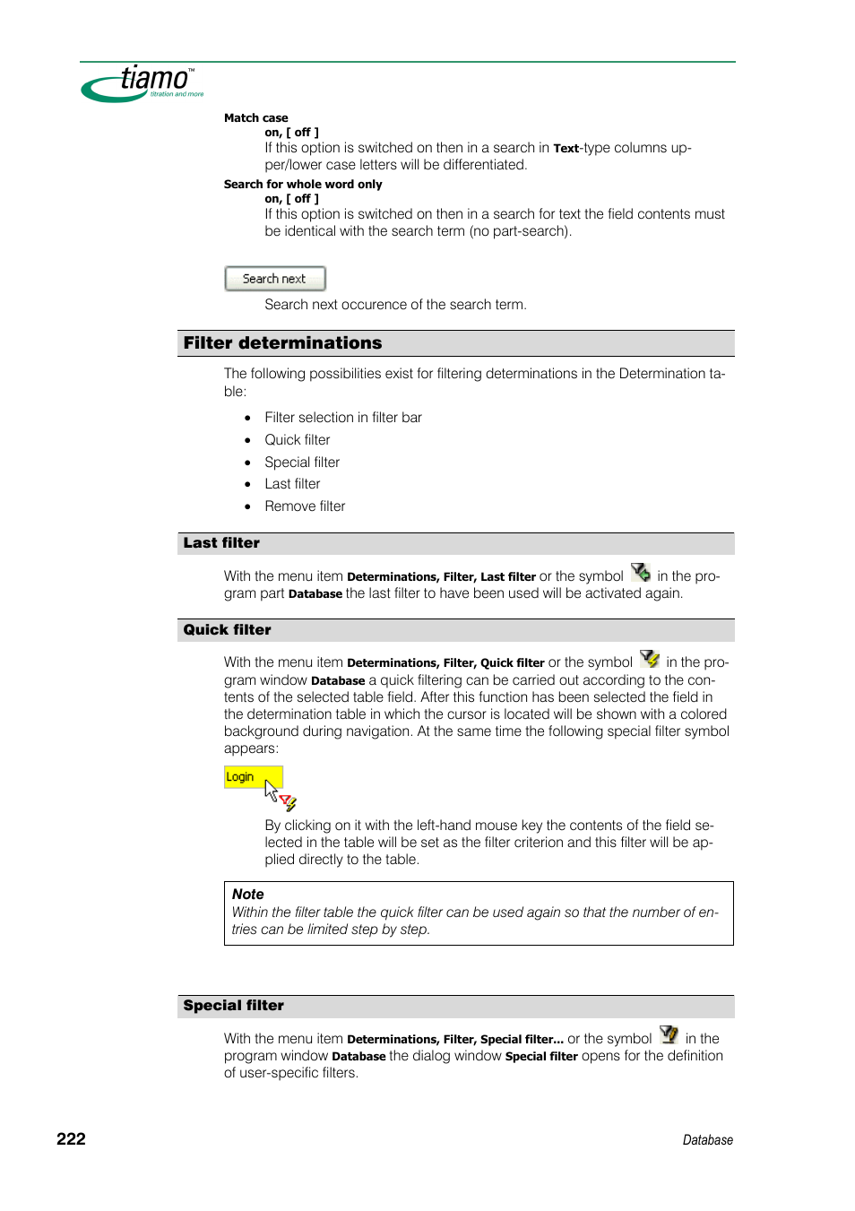 Filter determinations | Metrohm tiamo 1.3 Manual User Manual | Page 248 / 893