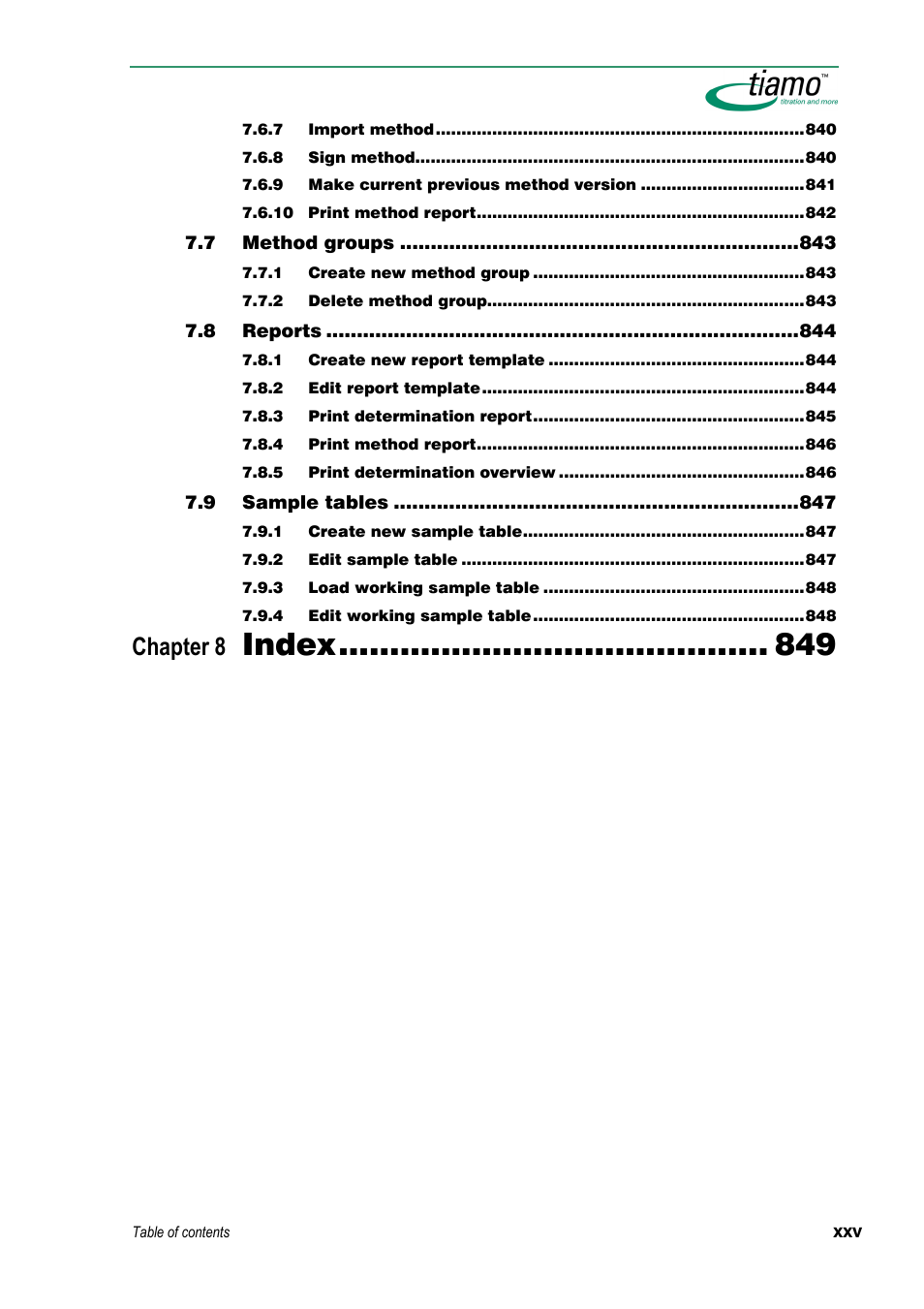 Index, Chapter 8 | Metrohm tiamo 1.3 Manual User Manual | Page 25 / 893