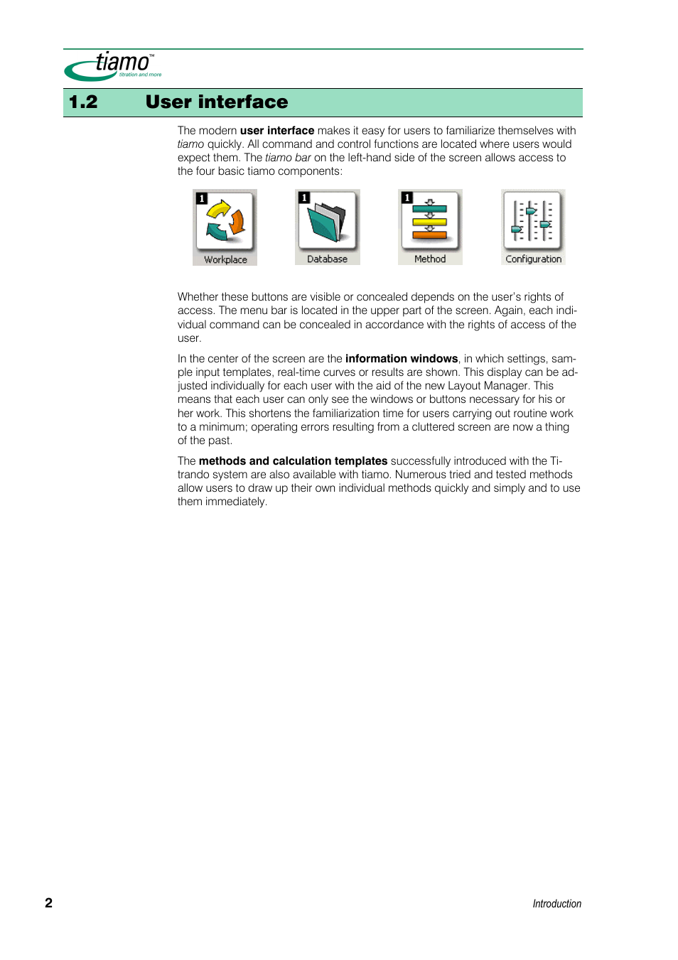 2 user interface | Metrohm tiamo 1.3 Manual User Manual | Page 28 / 893