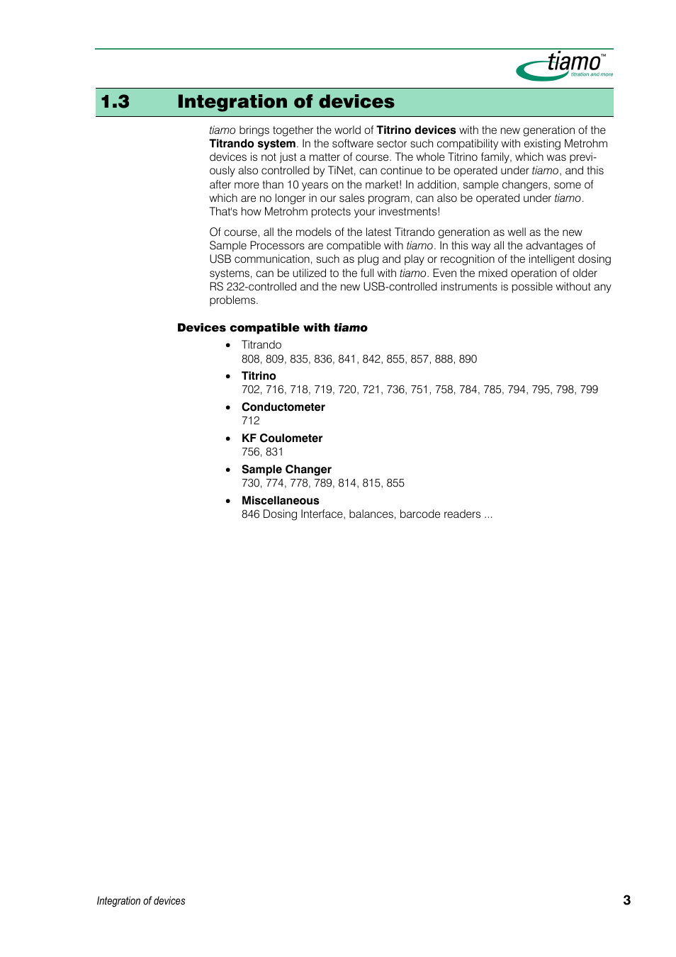 3 integration of devices | Metrohm tiamo 1.3 Manual User Manual | Page 29 / 893