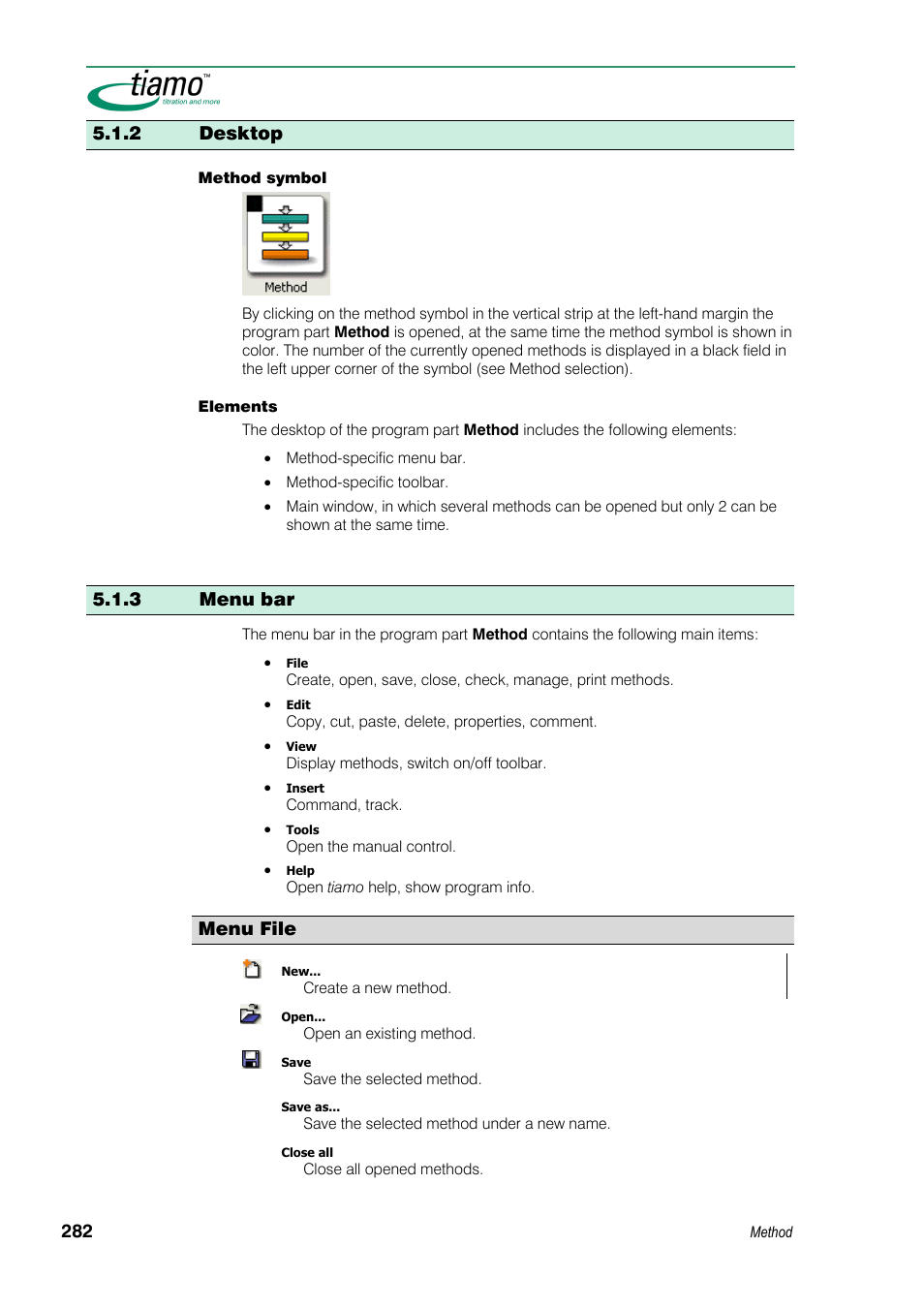 2 desktop, 3 menu bar, Menu file | Metrohm tiamo 1.3 Manual User Manual | Page 308 / 893