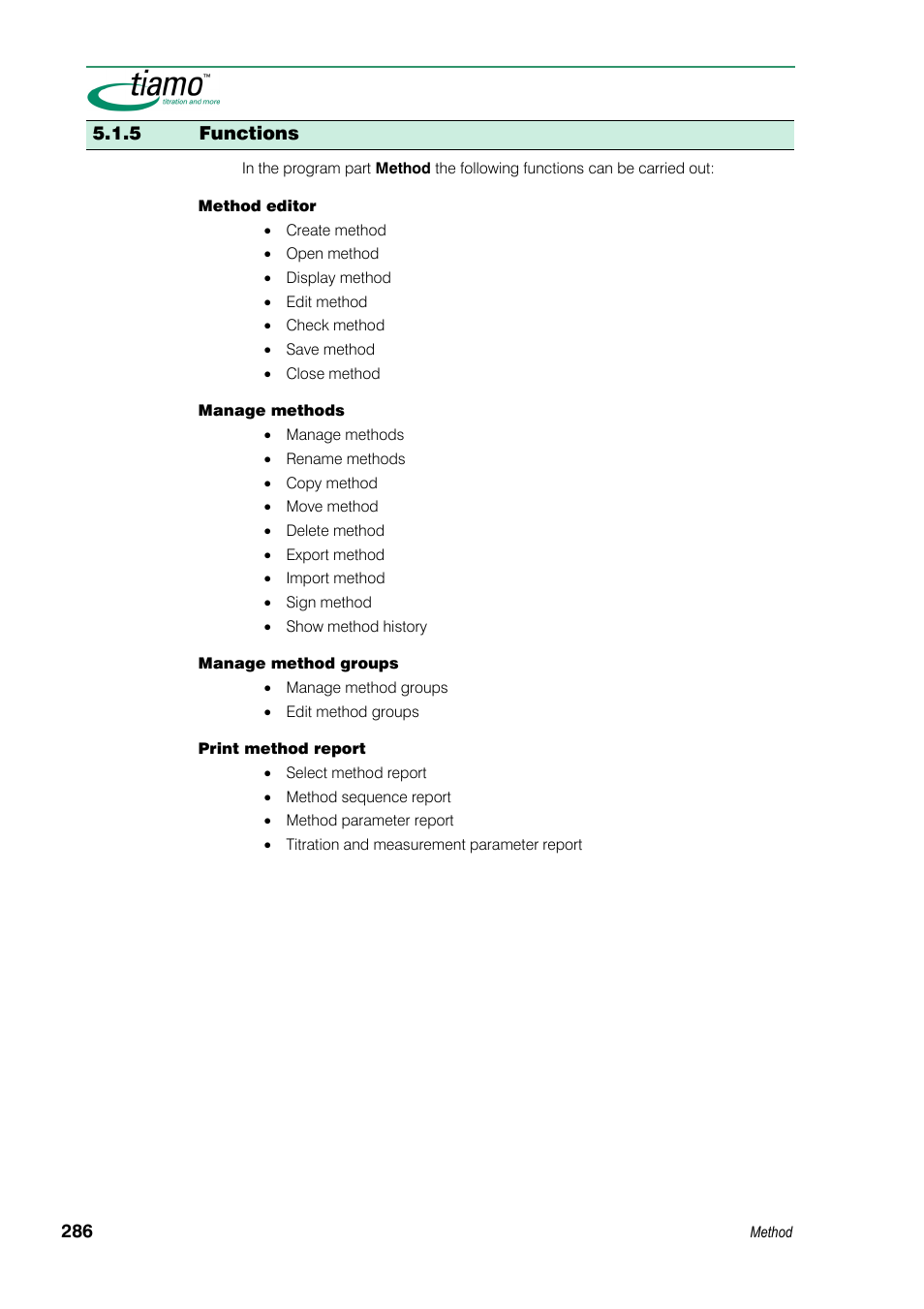 5 functions | Metrohm tiamo 1.3 Manual User Manual | Page 312 / 893