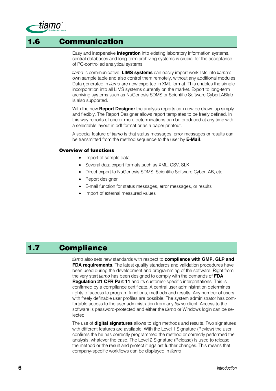 6 communication, 7 compliance | Metrohm tiamo 1.3 Manual User Manual | Page 32 / 893