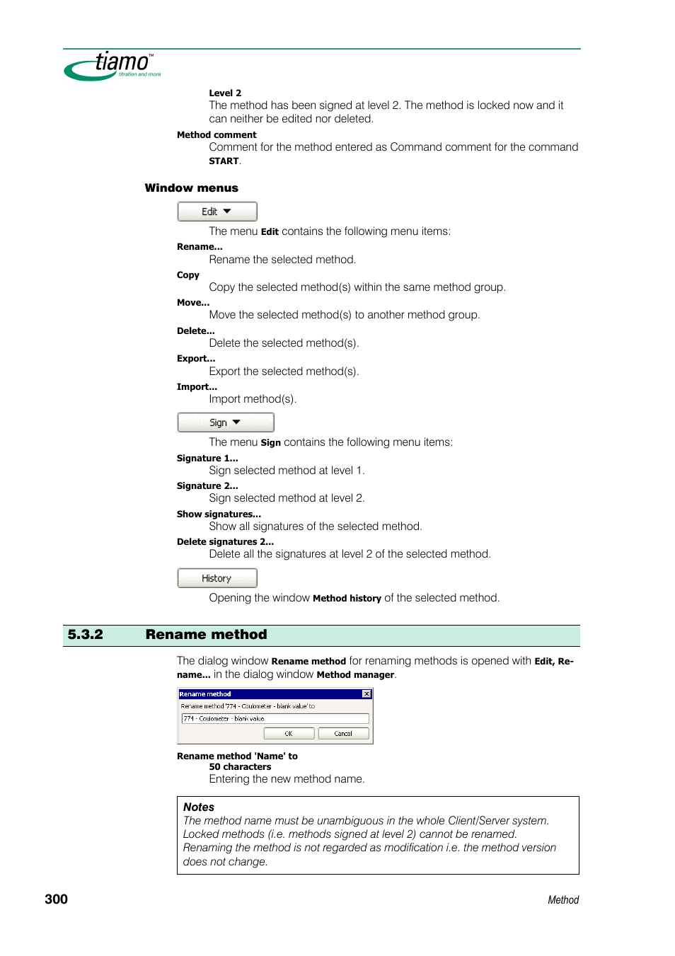 2 rename method | Metrohm tiamo 1.3 Manual User Manual | Page 326 / 893