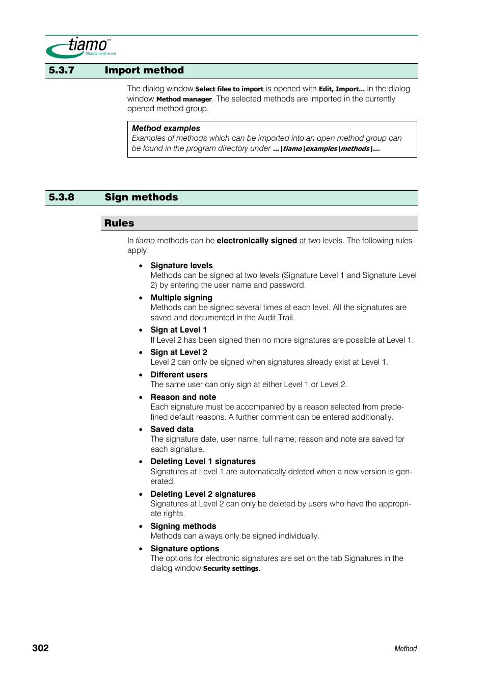 7 import method, 8 sign methods, Rules | Metrohm tiamo 1.3 Manual User Manual | Page 328 / 893