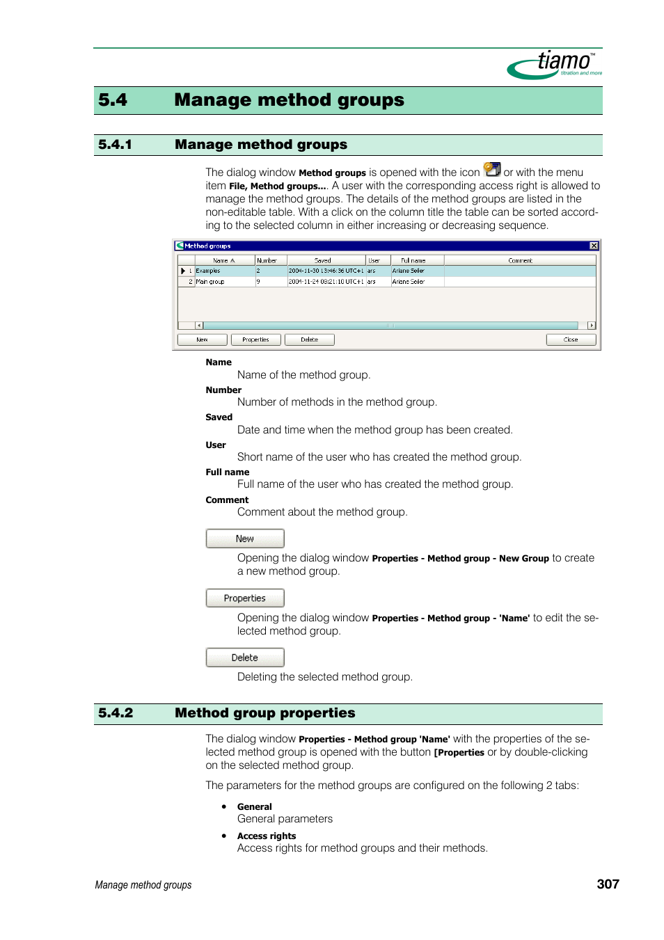 4 manage method groups, 1 manage method groups, 2 method group properties | Metrohm tiamo 1.3 Manual User Manual | Page 333 / 893