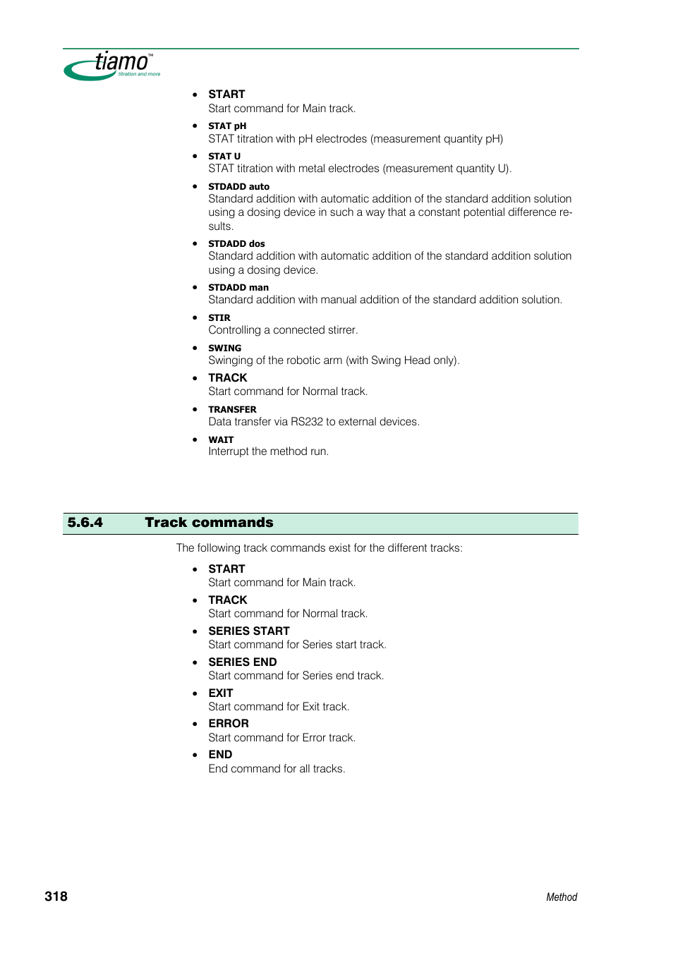 4 track commands | Metrohm tiamo 1.3 Manual User Manual | Page 344 / 893