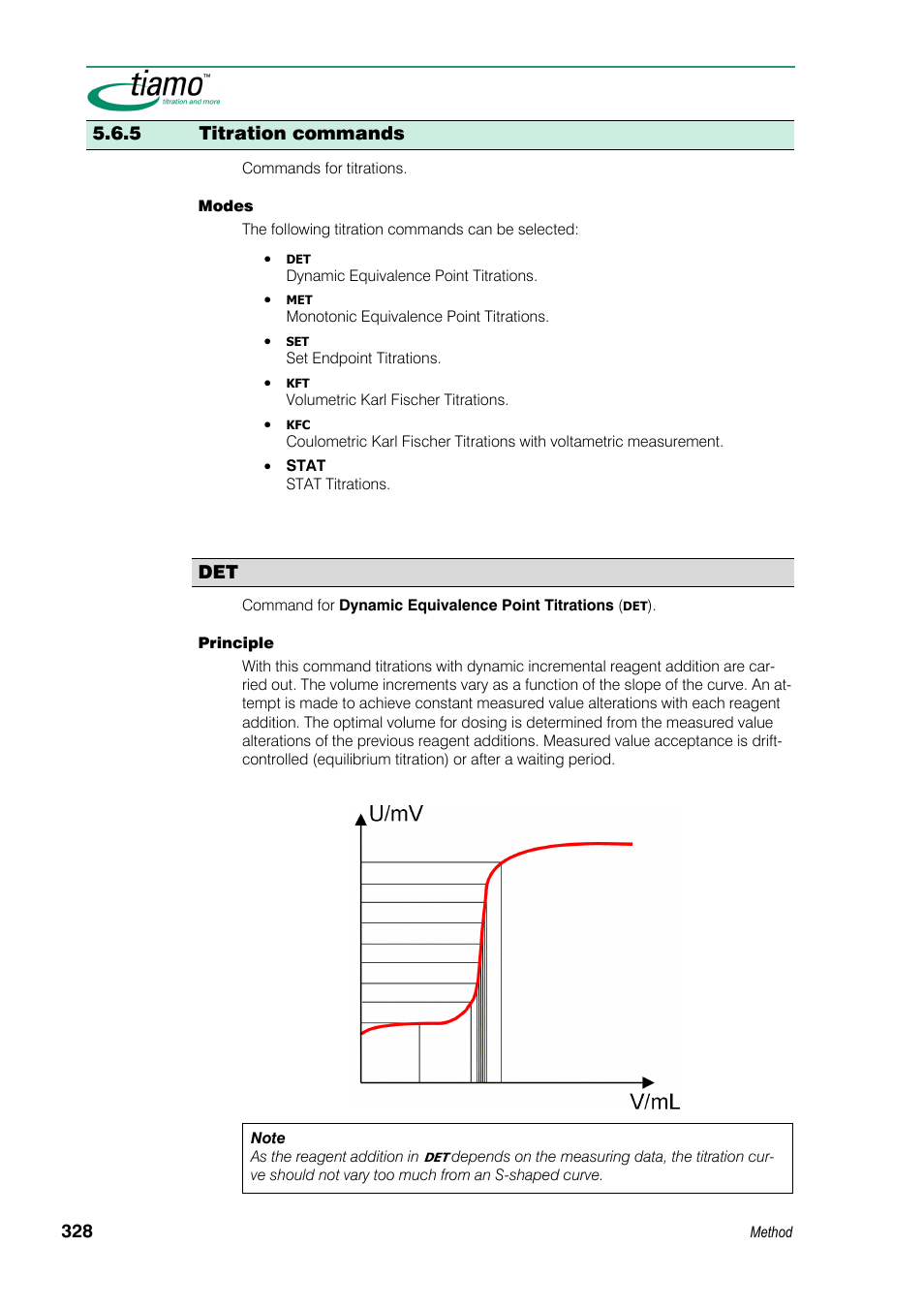 5 titration commands | Metrohm tiamo 1.3 Manual User Manual | Page 354 / 893