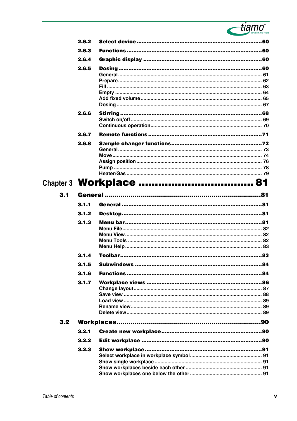 Workplace, Chapter 3 | Metrohm tiamo 1.3 Manual User Manual | Page 5 / 893