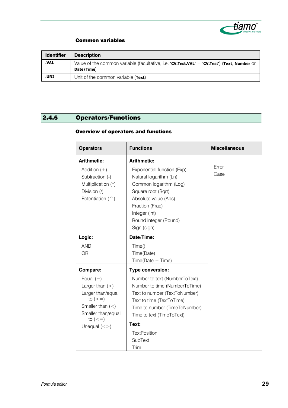 5 operators/functions | Metrohm tiamo 1.3 Manual User Manual | Page 55 / 893