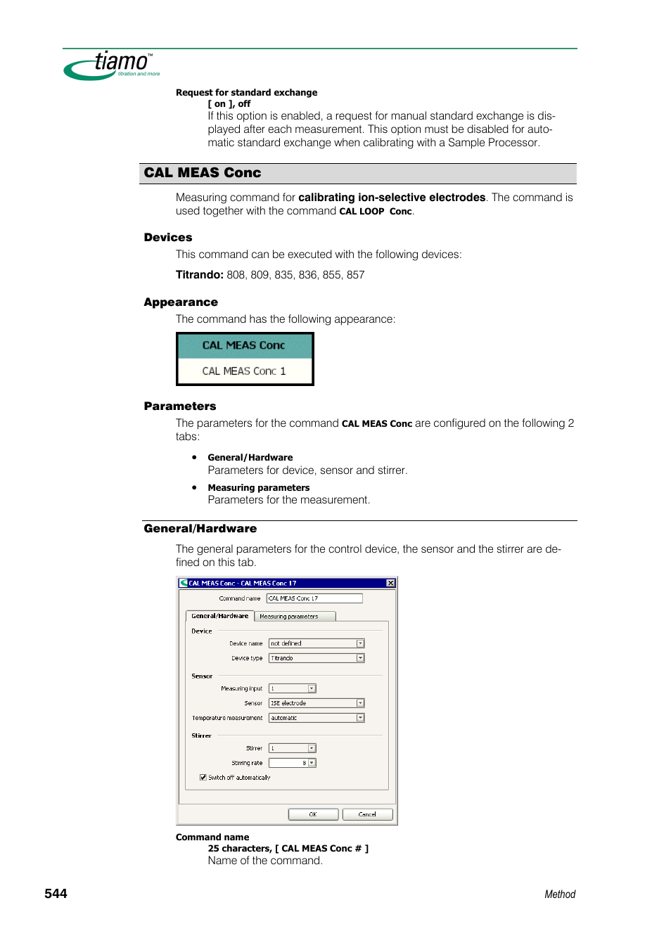 Cal meas conc | Metrohm tiamo 1.3 Manual User Manual | Page 570 / 893