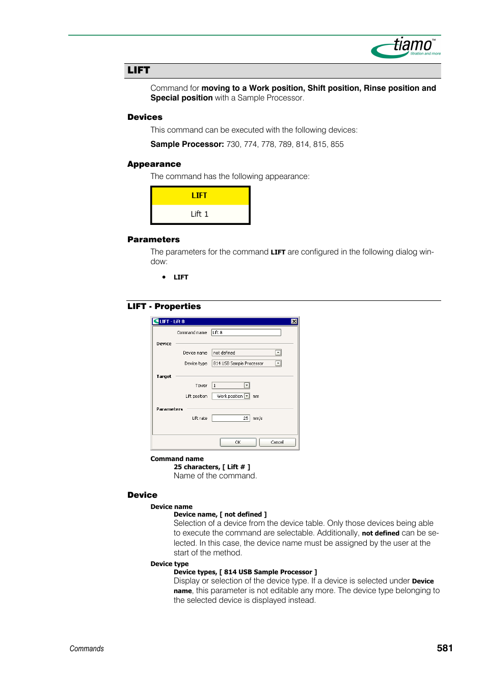 Lift | Metrohm tiamo 1.3 Manual User Manual | Page 607 / 893