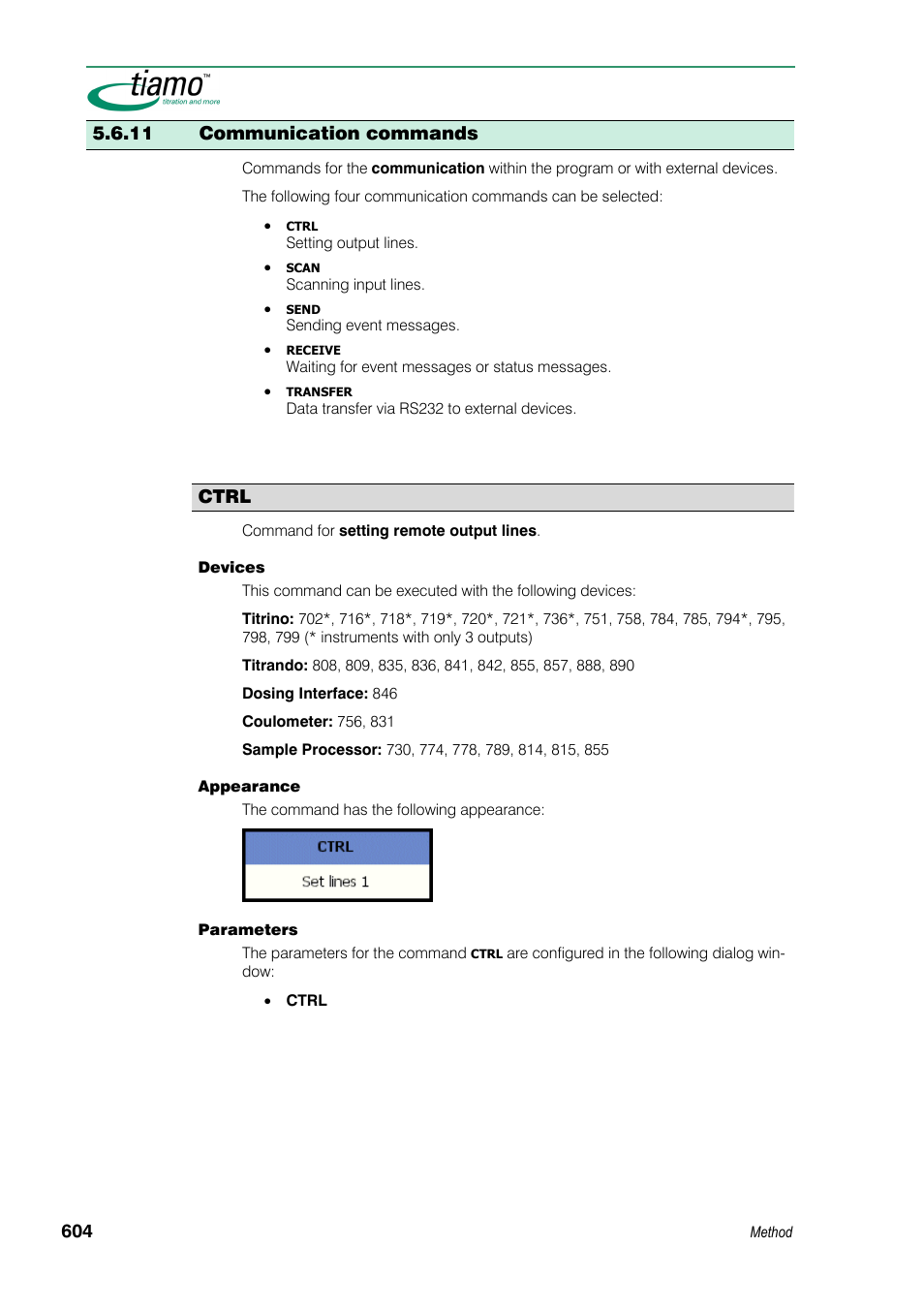 11 communication commands, Ctrl | Metrohm tiamo 1.3 Manual User Manual | Page 630 / 893