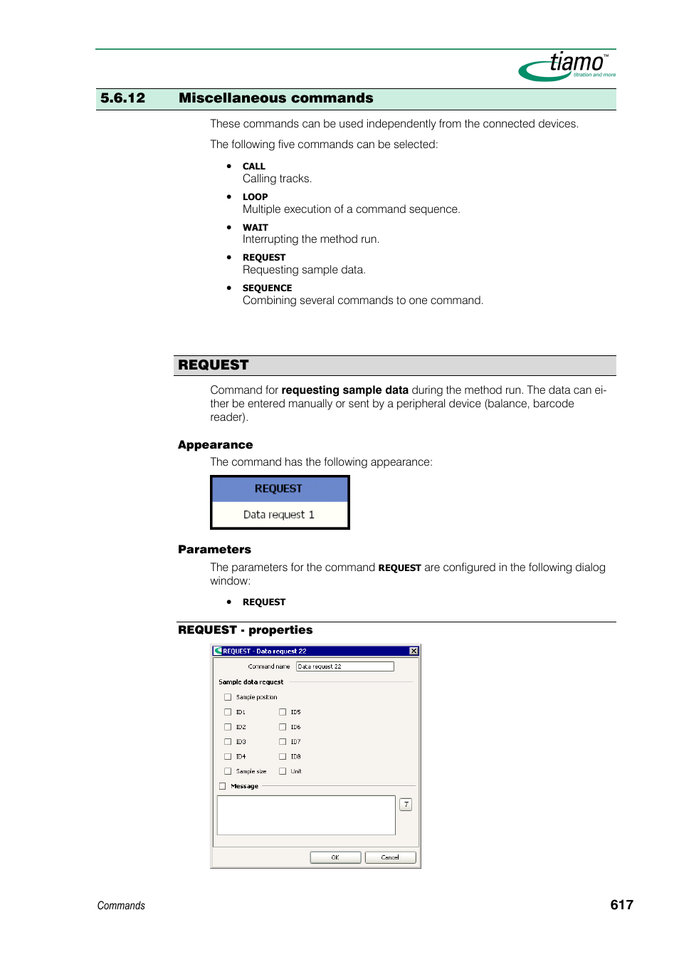 12 miscellaneous commands, Request | Metrohm tiamo 1.3 Manual User Manual | Page 643 / 893