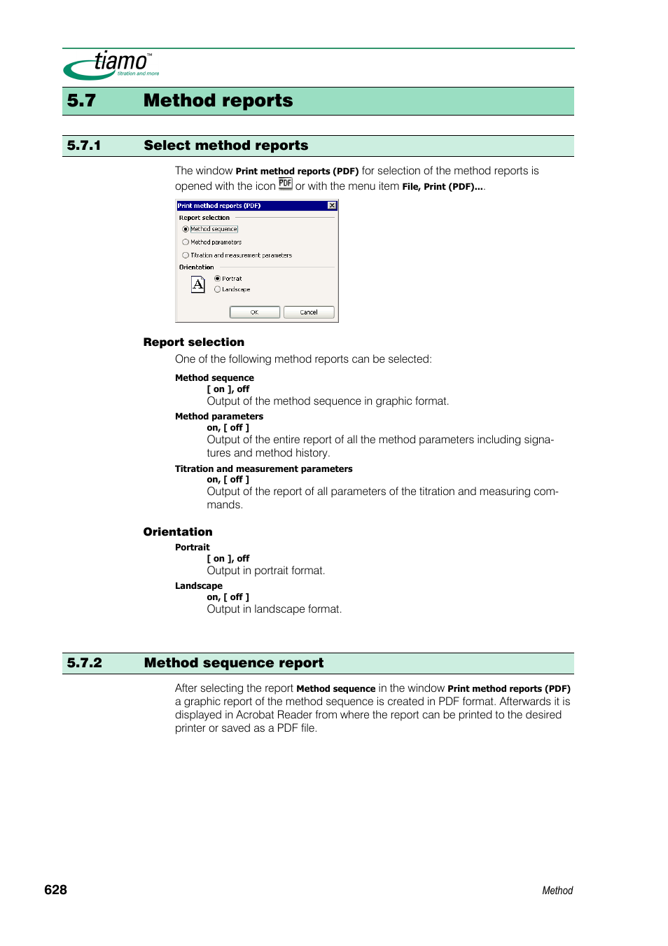 7 method reports, 1 select method reports, 2 method sequence report | Metrohm tiamo 1.3 Manual User Manual | Page 654 / 893