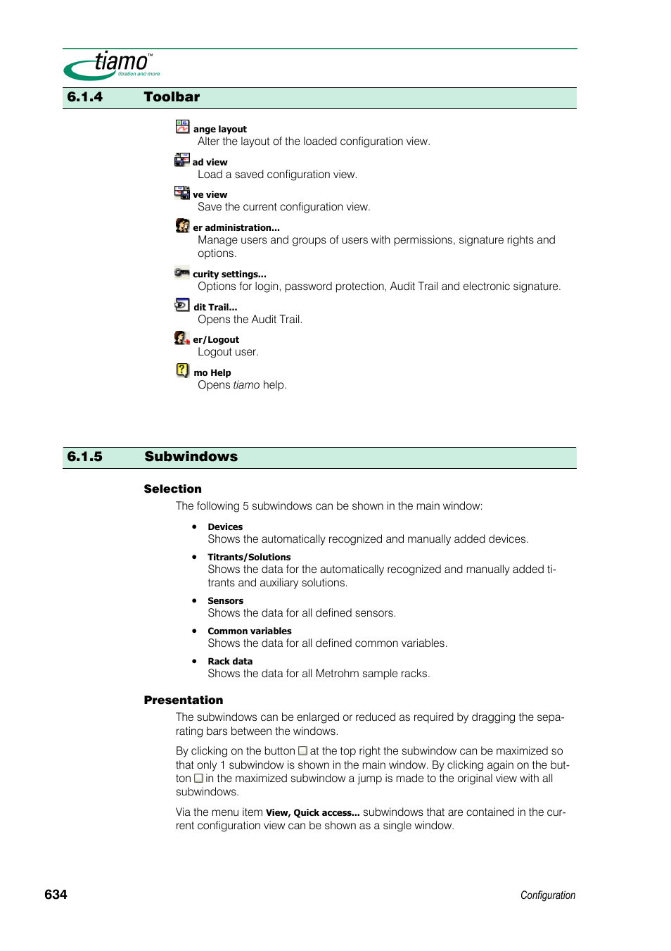 4 toolbar, 5 subwindows | Metrohm tiamo 1.3 Manual User Manual | Page 660 / 893