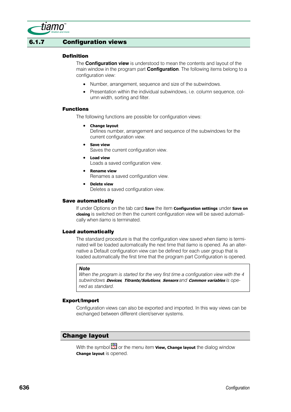 7 configuration views, Change layout | Metrohm tiamo 1.3 Manual User Manual | Page 662 / 893