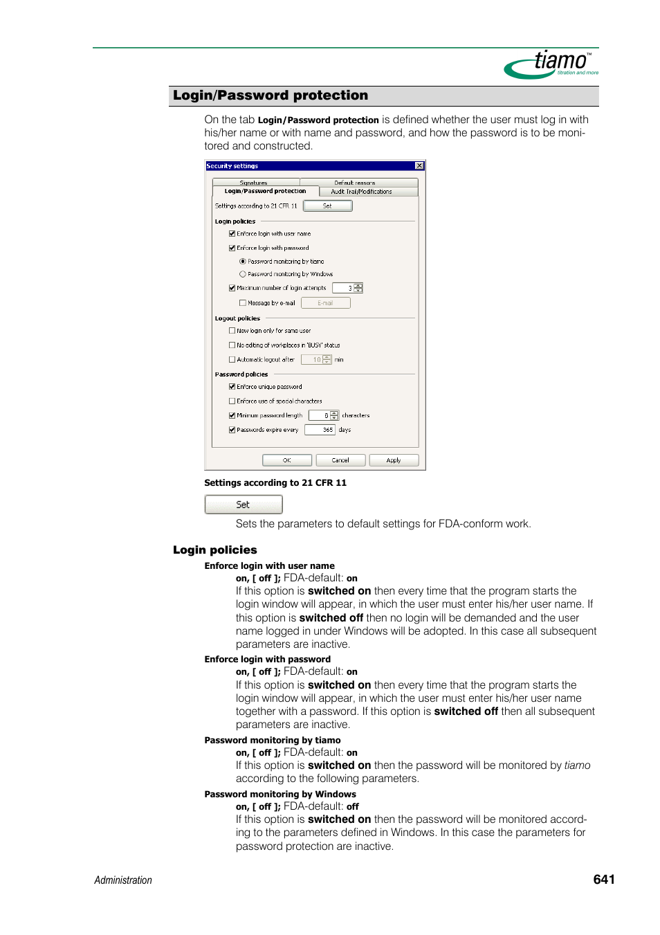 Login/password protection | Metrohm tiamo 1.3 Manual User Manual | Page 667 / 893