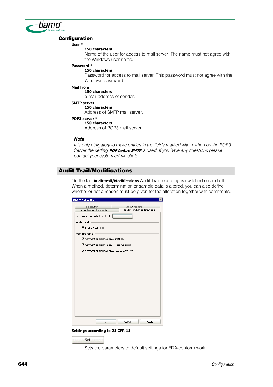 Audit trail/modifications | Metrohm tiamo 1.3 Manual User Manual | Page 670 / 893