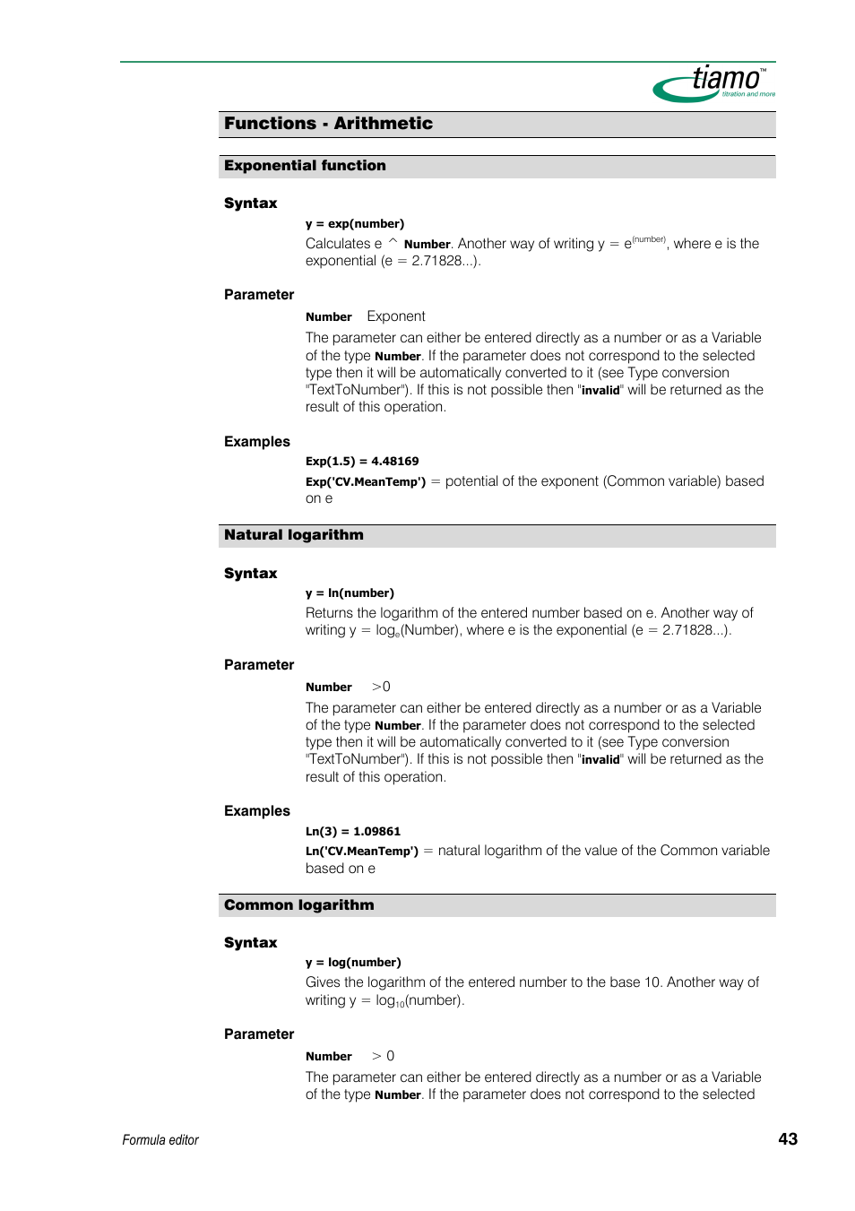 Functions - arithmetic | Metrohm tiamo 1.3 Manual User Manual | Page 69 / 893