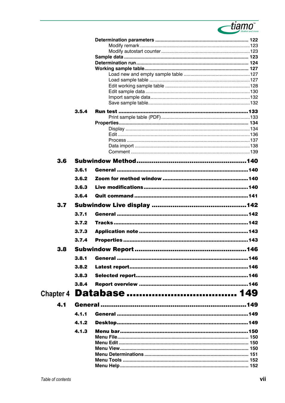 Database, Chapter 4 | Metrohm tiamo 1.3 Manual User Manual | Page 7 / 893